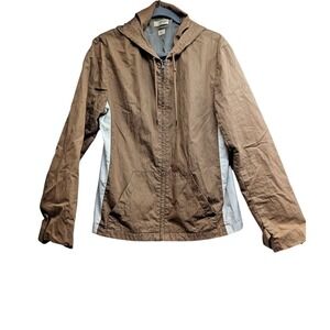PROPR Men's Windbreaker Hooded Full Zip Jacket Size Large Beige USA‎